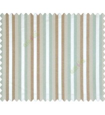 Relaxed contemporary stripes aqua blue dark brown shiny base main curtain